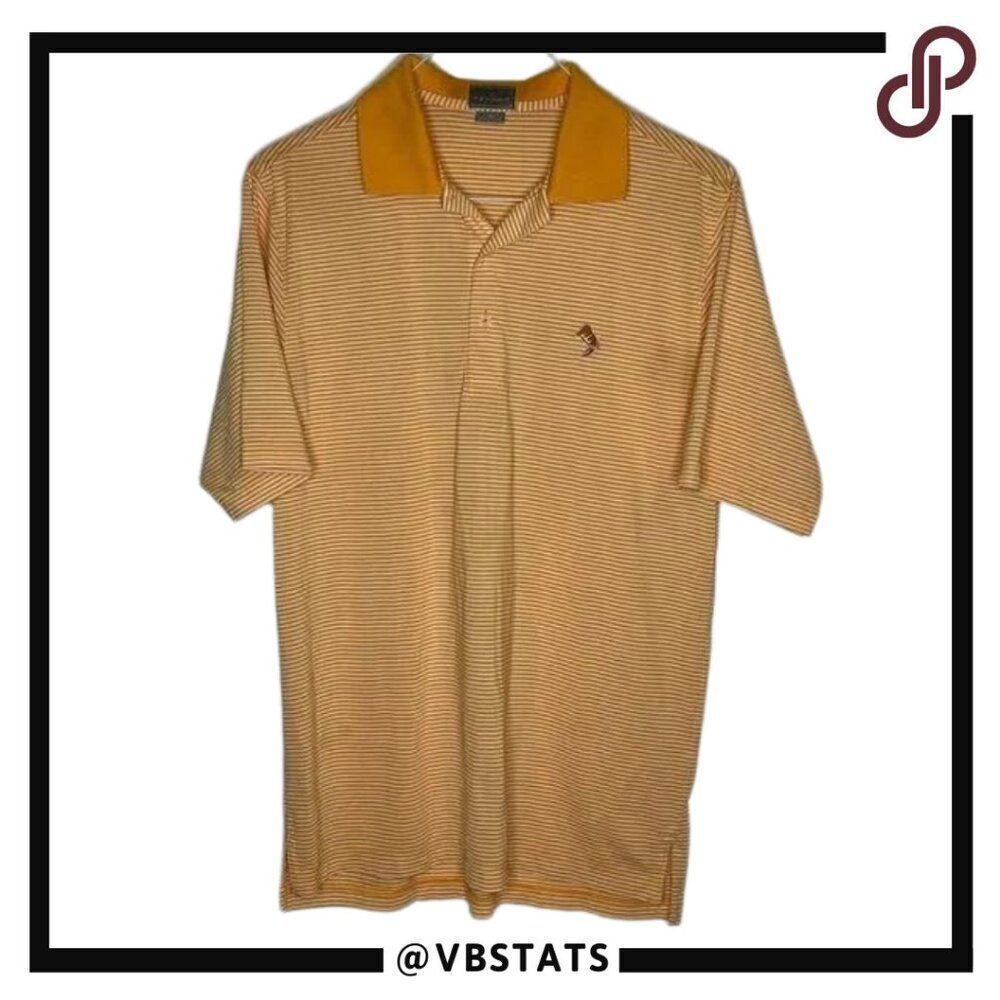 Medium Fennec Orange and White Striped Golf Polo‎